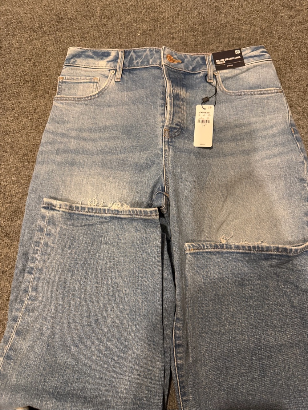 Express Light Blue High-Rise Cropped Jeans